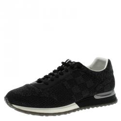 Louis Vuitton Grey Damier Pattern Textile And Leather Run Away Sneakers Size 40.5