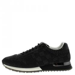 Louis Vuitton Grey Damier Pattern Textile And Leather Run Away Sneakers Size 40.5