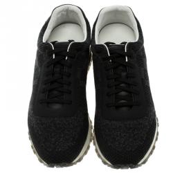 Louis Vuitton Grey Damier Pattern Textile And Leather Run Away Sneakers Size 40.5