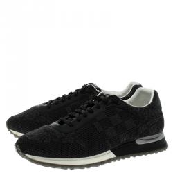 Louis Vuitton Grey Damier Pattern Textile And Leather Run Away Sneakers Size 40.5