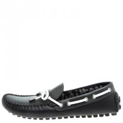 Pre Owned Louis Vuitton Monochome Leather Arizona Loafers Size 42