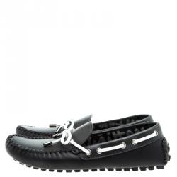 Pre Owned Louis Vuitton Monochome Leather Arizona Loafers Size 42