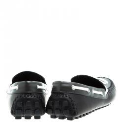 Pre Owned Louis Vuitton Monochome Leather Arizona Loafers Size 42