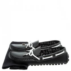 Pre Owned Louis Vuitton Monochome Leather Arizona Loafers Size 42
