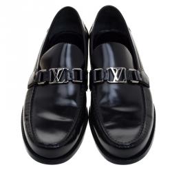 Pre Owned Louis Vuitton Black Leather Major Loafers Size 42