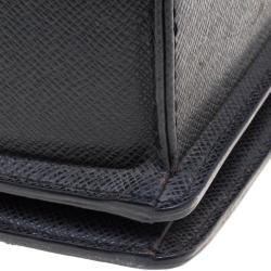 Louis Vuitton Black Taiga Leather Serviette Fermoir Briefcase 