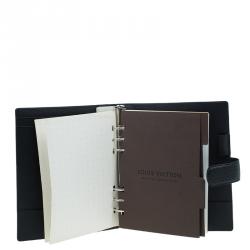 Louis Vuitton Black Epi Leather Noir Medium Ring Agenda MM Diary