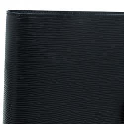 مملوكة مسبقًا جراب أجندة لوي فيتون جلد أيبي أسود بحلقات كبيرة