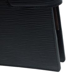 مملوكة مسبقًا جراب أجندة لوي فيتون جلد أيبي أسود بحلقات كبيرة