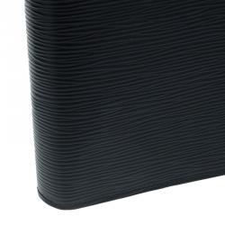 مملوكة مسبقًا جراب أجندة لوي فيتون جلد أيبي أسود بحلقات كبيرة