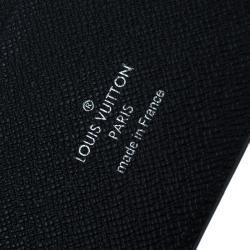 مملوكة مسبقًا جراب أجندة لوي فيتون جلد أيبي أسود بحلقات كبيرة