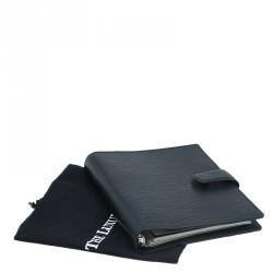 مملوكة مسبقًا جراب أجندة لوي فيتون جلد أيبي أسود بحلقات كبيرة