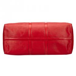 Pre Owned Louis Vuitton Red Epi Leather Keepall 55
