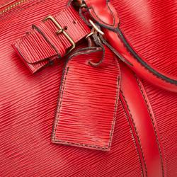 Pre Owned Louis Vuitton Red Epi Leather Keepall 55