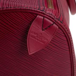 Pre Owned Louis Vuitton Red Epi Leather Keepall 50