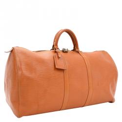 Pre Owned Louis Vuitton Cipango Gold Epi Leather Keepall 55