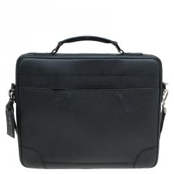 Pre Owned Louis Vuitton Black Taiga Leather Odessa Computer Case Bag