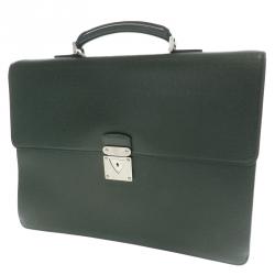 Bags Briefcases Louis Vuitton Green Taiga Leather Robusto 1 Compartment Briefcase