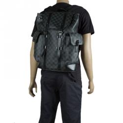 LOUIS VUITTON Christopher PM Damier Graphite Backpack Bag Black