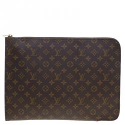 Louis Vuitton  Louis Vuitton Portfolio Document Holder: Lovely Louis Vuitton  Portfolio. With leather edged zipper pocket and LV monogram front. Folder  with pen holders and pockets. Measures 14.5 x 10 with