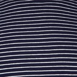 Pre Owned Maison Martin Margiela Navy Blue and White Striped Knit Turtle Neck T-Shirt M