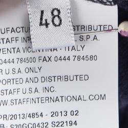 Pre Owned Maison Martin Margiela Navy Blue and White Striped Knit Turtle Neck T-Shirt M