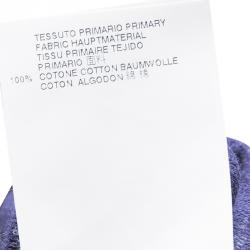 Pre Owned Maison Martin Margiela Navy Blue and White Striped Knit Turtle Neck T-Shirt M