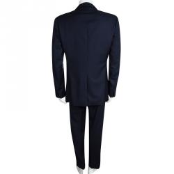 Pre Owned Maison Martin Margiela Navy Blue Wool Suit XXL