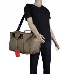 Pre Owned Marc by Marc Jacobs Light Brown Canvas Trimmed Leather Duffel Bag