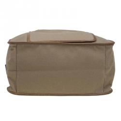 Pre Owned Marc by Marc Jacobs Light Brown Canvas Trimmed Leather Duffel Bag