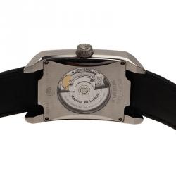 Pre Owned Maurice Lacroix Black Stainless Steel Pontos Rectangulaire Day Date Men's Wristwatch 32MM