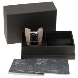 Pre Owned Maurice Lacroix Black Stainless Steel Pontos Rectangulaire Day Date Men's Wristwatch 32MM