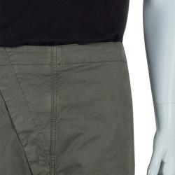 مملوكة مسبقًا McQ by Alexander McQueen Olive Green Leather Buckle Utility Pants S