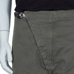مملوكة مسبقًا McQ by Alexander McQueen Olive Green Leather Buckle Utility Pants S