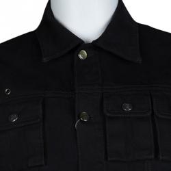 Pre Owned McQ By Alexander McQueen Black Denim Rib Detail Vest M