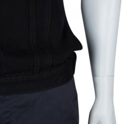 Pre Owned McQ By Alexander McQueen Black Denim Rib Detail Vest M