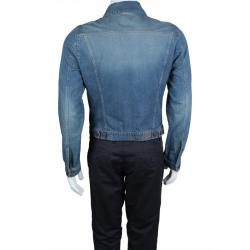 Pre Owned McQ By Alexander McQueen Faded Indigo Distressed Denim Jacket M