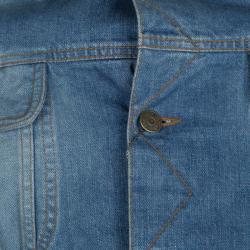 Pre Owned McQ By Alexander McQueen Faded Indigo Distressed Denim Jacket M