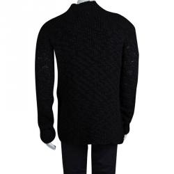 مملوكة مسبقًا McQ by Alexander McQueen Oversized Slub Knit Crewneck Sweater L