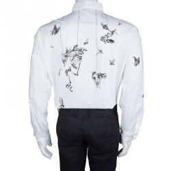مملوكة مسبقًا McQ By Alexander McQueen White Printed Long Sleeve Buttondown Cotton Shirt XXL