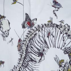 مملوكة مسبقًا McQ By Alexander McQueen White Printed Long Sleeve Buttondown Cotton Shirt XXL