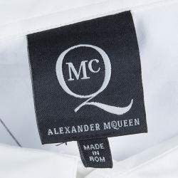 مملوكة مسبقًا McQ By Alexander McQueen White Printed Long Sleeve Buttondown Cotton Shirt XXL