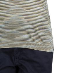 Pre Owned Missoni Multicolor Striped Knit Polo T-Shirt L