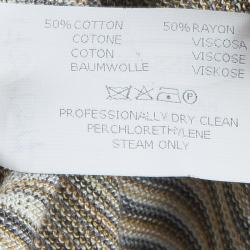 Pre Owned Missoni Multicolor Striped Knit Polo T-Shirt L