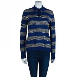 Pre Owned تي شيرت بولو ميزوني تريكو مخطط متعدد الألوان بأكمام طويلة M