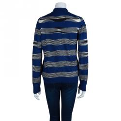 Pre Owned تي شيرت بولو ميزوني تريكو مخطط متعدد الألوان بأكمام طويلة M