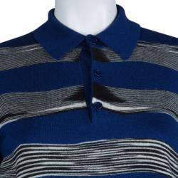 Pre Owned تي شيرت بولو ميزوني تريكو مخطط متعدد الألوان بأكمام طويلة M