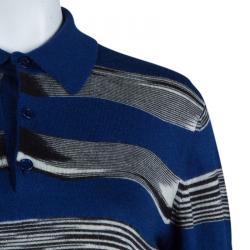 Pre Owned تي شيرت بولو ميزوني تريكو مخطط متعدد الألوان بأكمام طويلة M