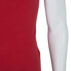 Moncler Red Logo Patch Polo T-Shirt M