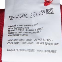 Moncler Red Logo Patch Polo T-Shirt M